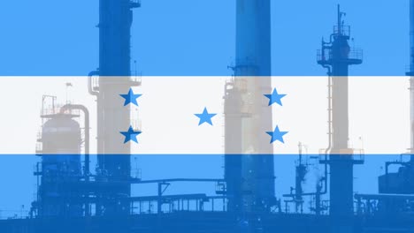 Animation-Der-Flagge-Von-Honduras-über-Der-Fabrik