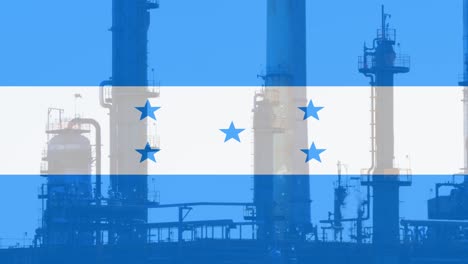 animation of flag of honduras over factory