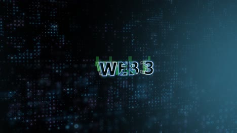 web 3 concept text reveal animation with digital abstract technology background 3d rendering for blockchain, metaverse, cryptocurrency