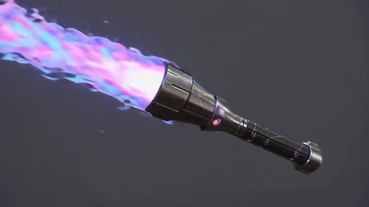 Futuristic Energy Sword with Glowing Purple and Blue Blade