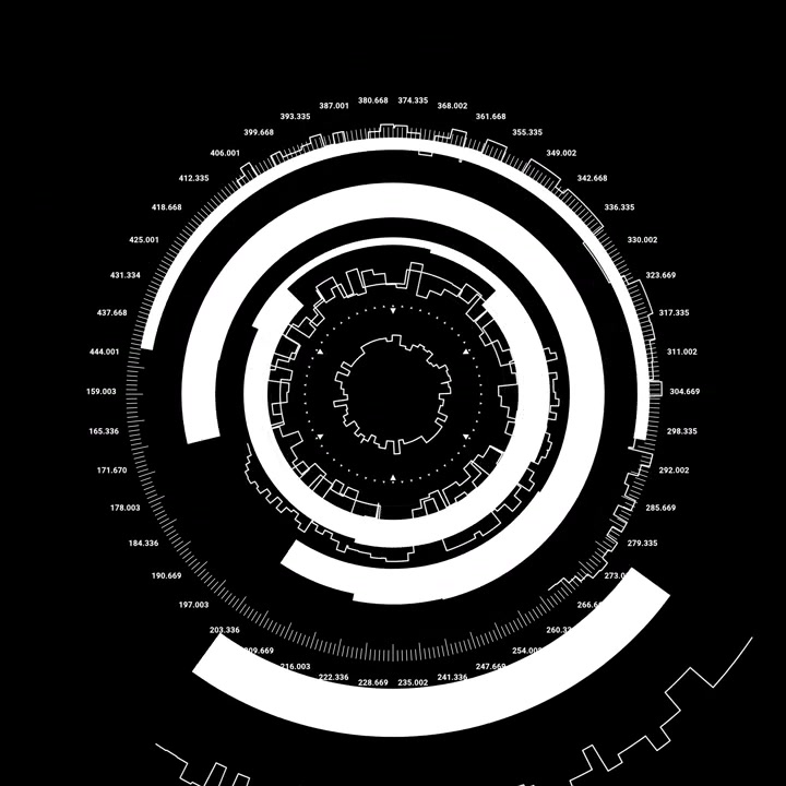 Futuristic Circular HUD Data Interface Animation