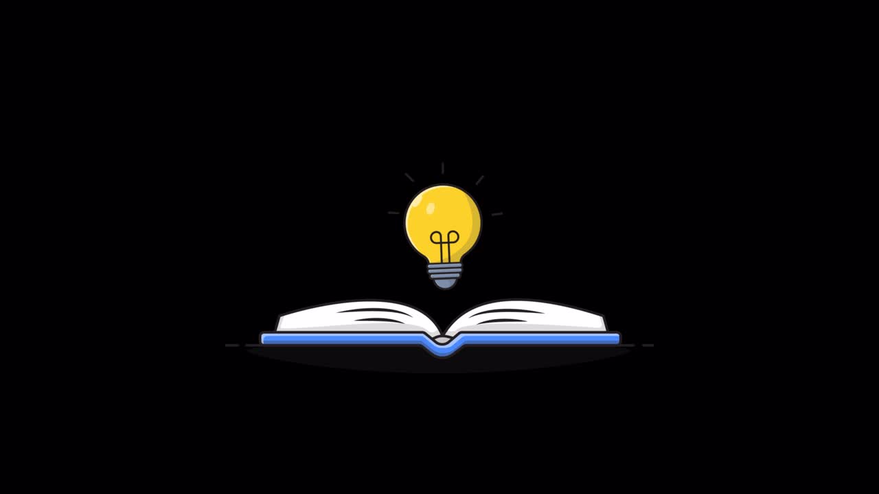 Light Bulb Glowing Above Open Book Representing Knowledge