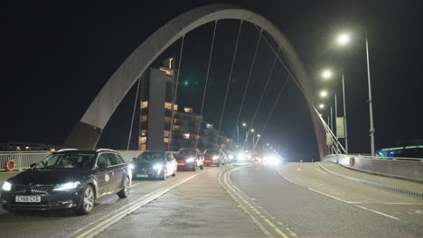 traffic queuing, vehicles driving, city squinty bridge location