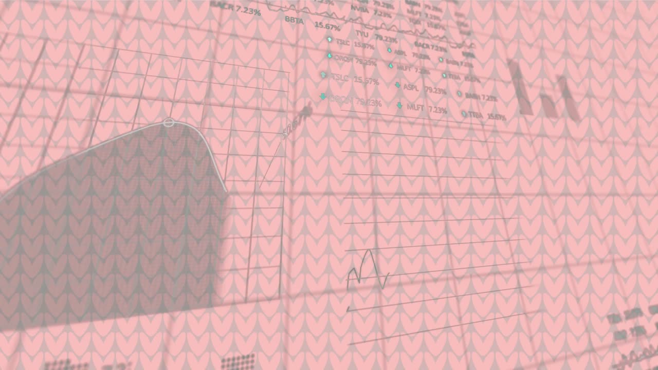 ⁇ 색 배경의 모양 위에 금융 데이터 처리의 애니메이션