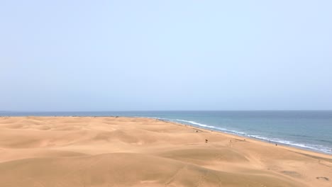 sand dunes desert against seascape in maspalomas gran canaria deserts near seashore