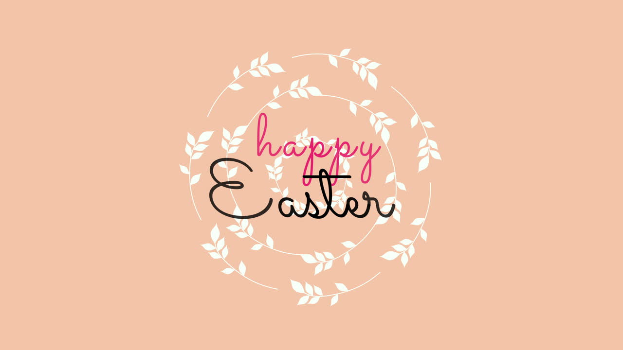 Buona Pasqua con foglie bianche su sfumatura marrone