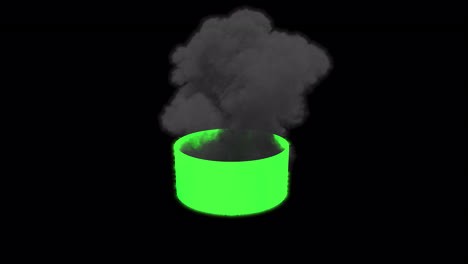 burning green cylinder
