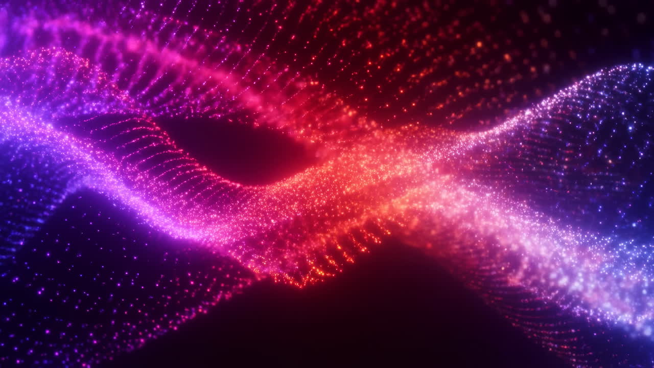 Dynamic Digital Particle Waves with Red and Blue Light