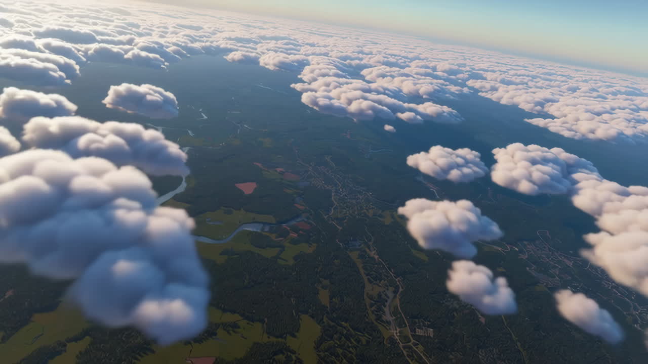 Aerial View of Clouds Over Landscape