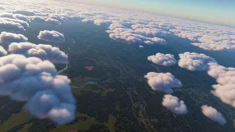 aerial view of clouds over landscape