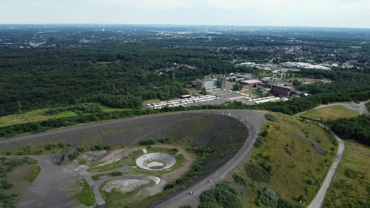 Aerial View of a Slag Heap in an Industrial Landscape