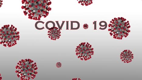 covid-19 virus animation with warning sign and stay home message for stopping coronavirus outbreak