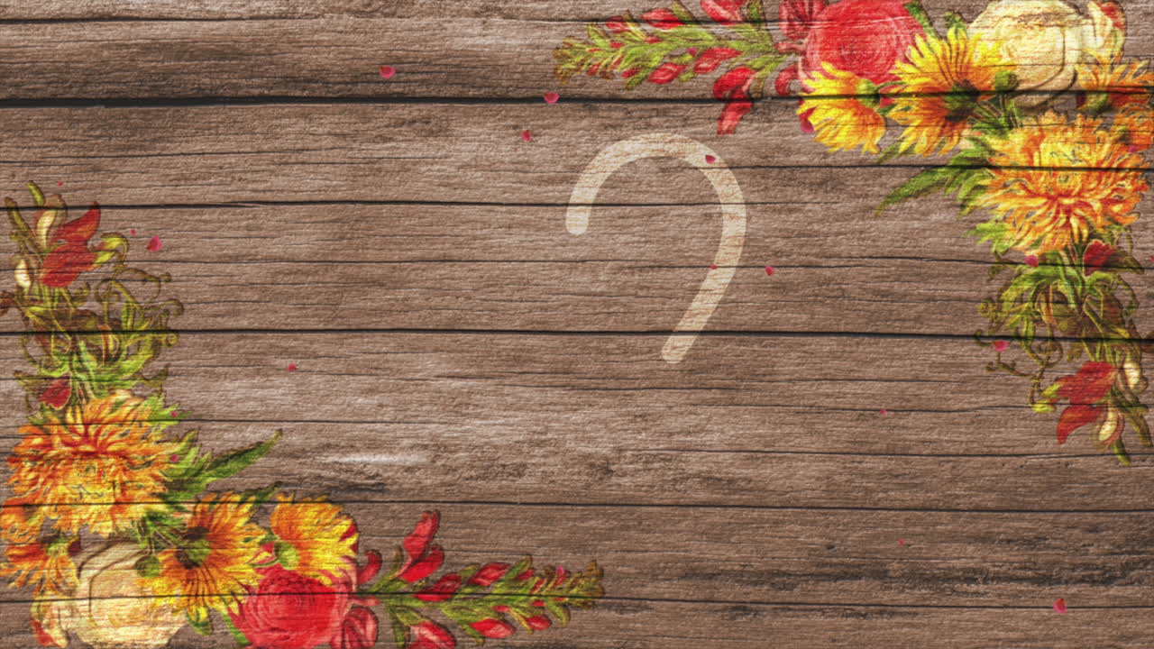 Fiori vintage e cuore su legno