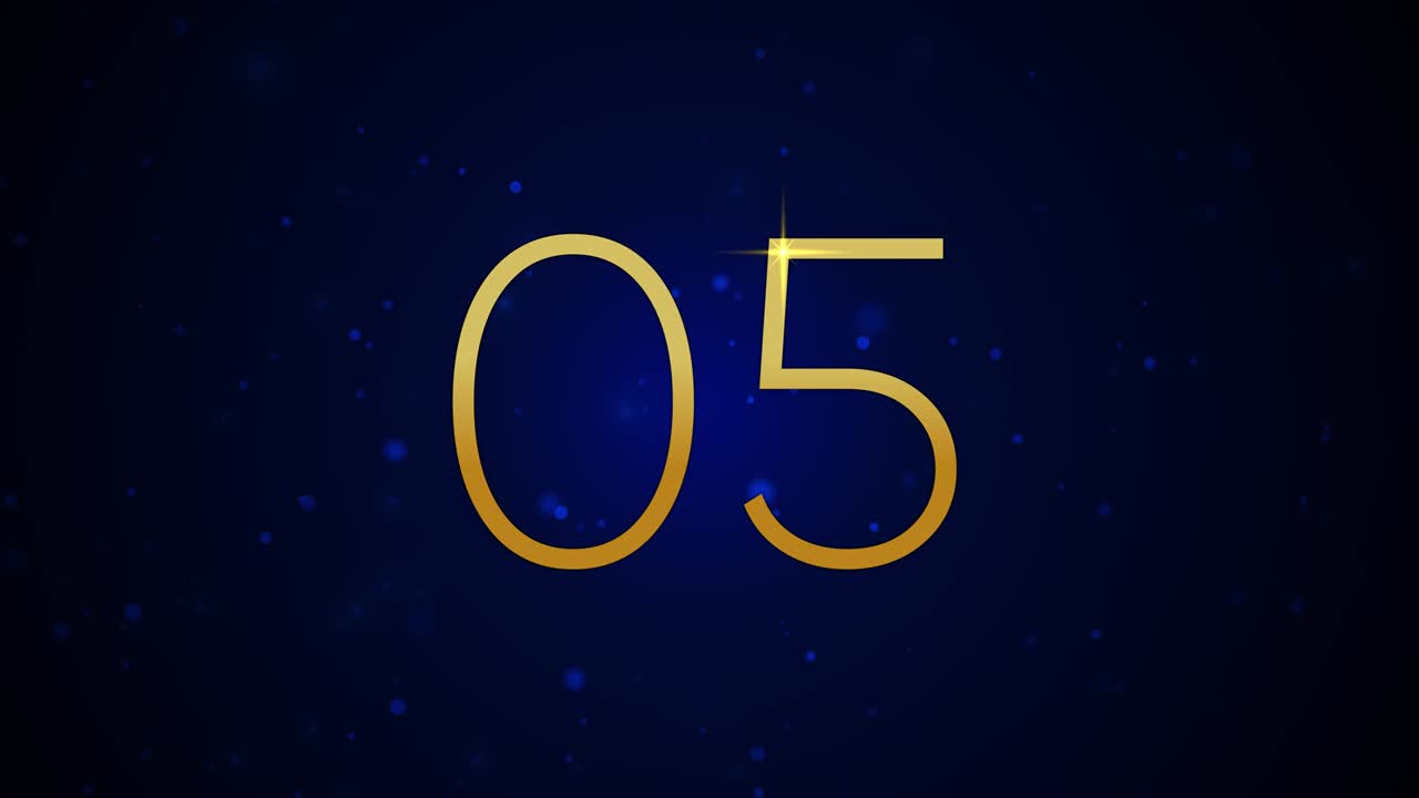 2022 New Year Golden Countdown 4K animation on Green screen 4K 3D background.