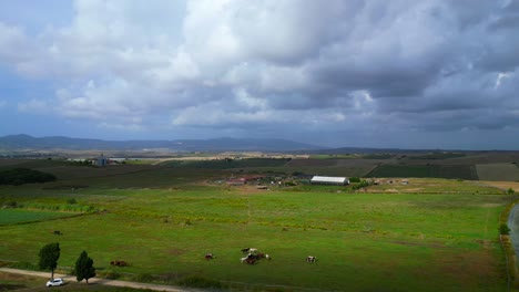 Horse-paddock-Gorgeous-aerial-top-view-flight-Tuscany-meditative-valley,-village-Italy-fall-23