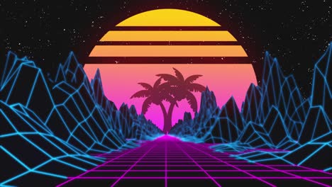 retro futuristic landscape