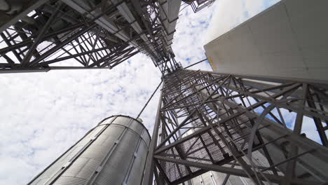 grain processing facility. industrial factory silos for food production
