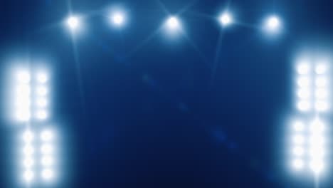 arena or stadium lighting with bright spotlights. studio or stage lighting lights. realistic animation of the studio scene.