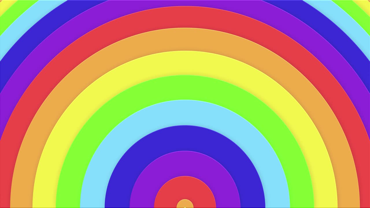 animación de un patrón hipnótico con colores de arco iris en un estilo de dibujos animados