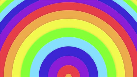 animation of a hypnotic pattern with rainbow colors in a cartoon-style