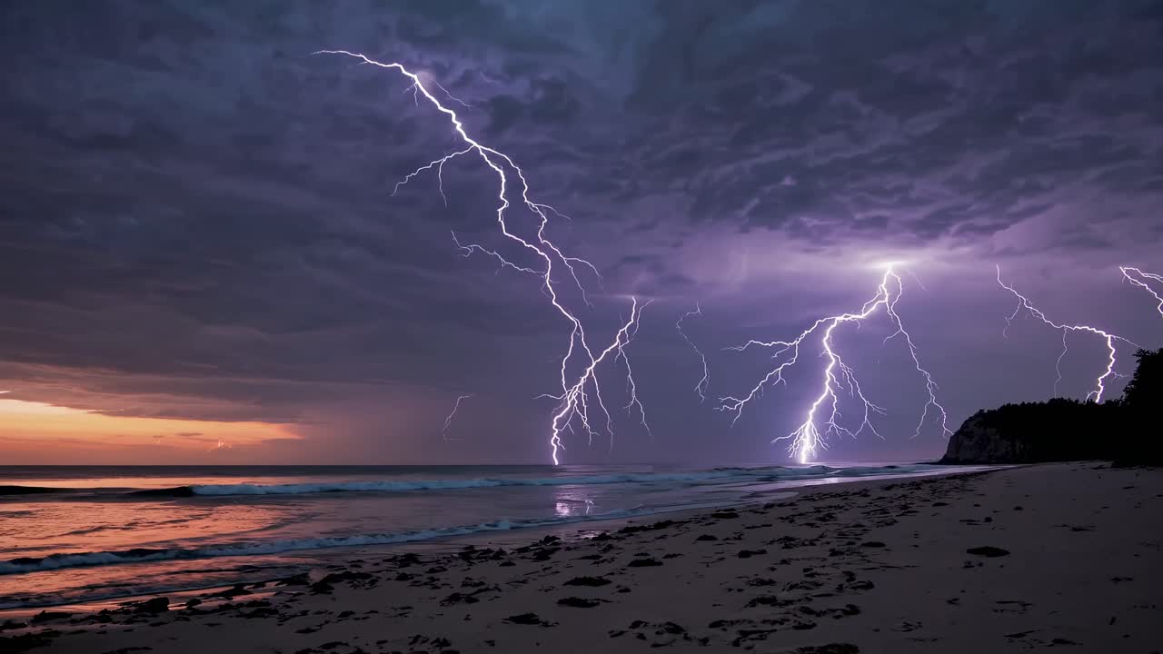 Stormy Sunrise over the Beach