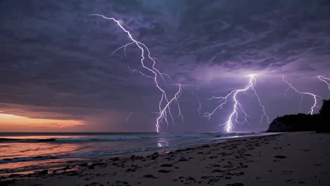stormy sunrise over the beach