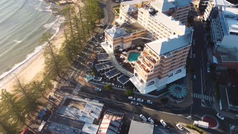 drone aerial shot of main town suburbs businesses crowne plaza the beery terrigal beach central coast nsw australia 3840x2160 4k