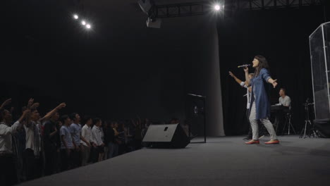 christian worship service in a cambodian church in phnom penh