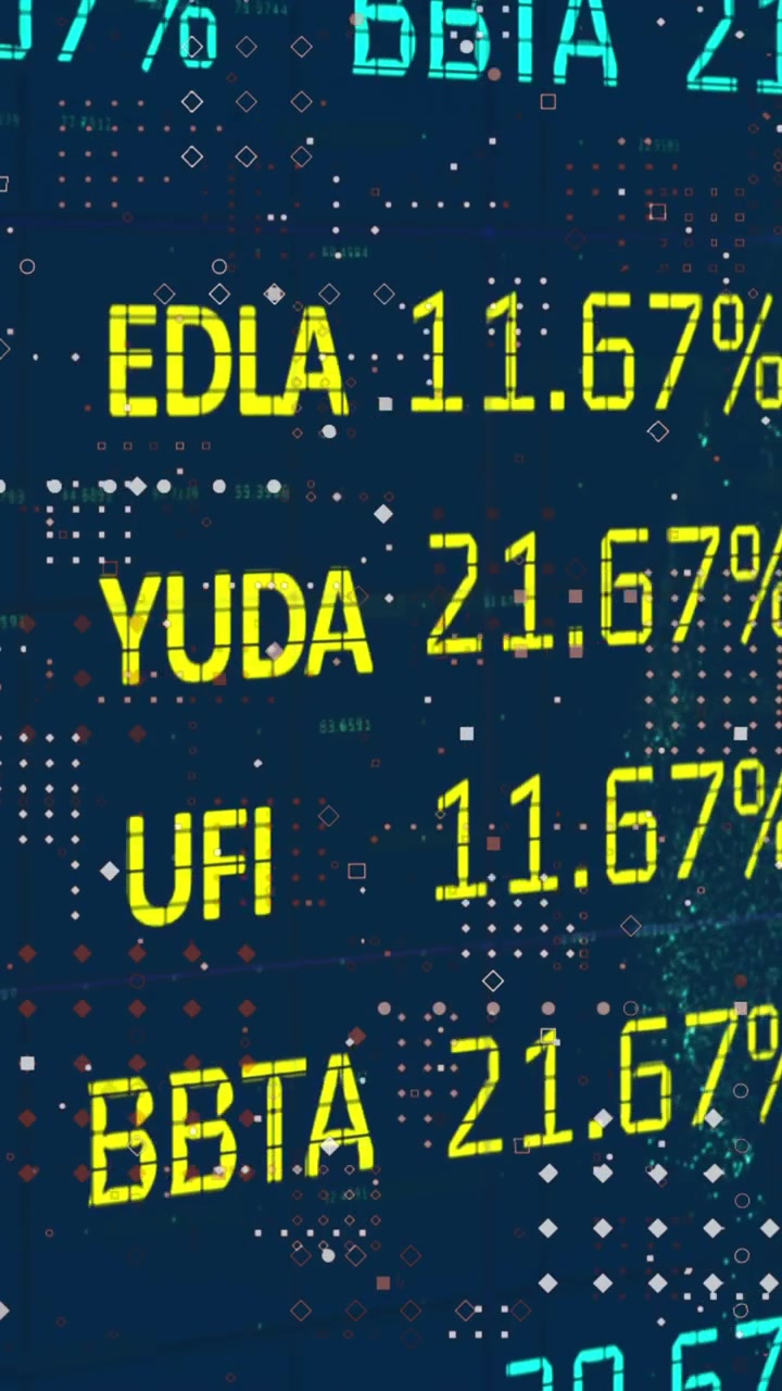 Animation of trading board over dots and illuminating globe against abstract background