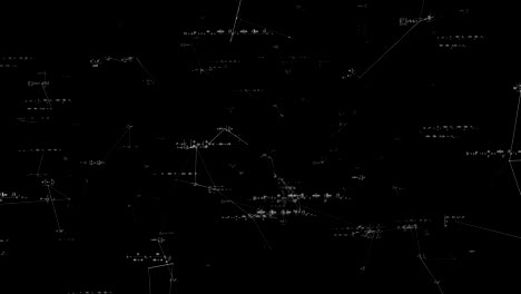 mathematical formulas move in space, science and mathematical research and development concepts. video loop