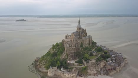 Drone-footage-of-Mont-Saint-Michel's-abbey---France