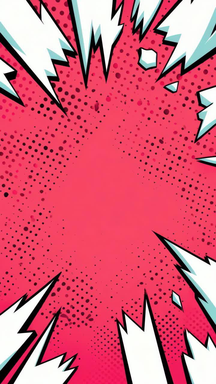 Dynamic comic-style explosion with a vibrant red background and white jagged edges