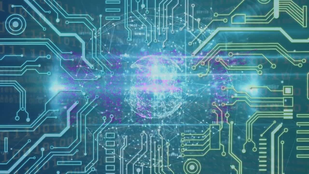 이진 코딩을 통해 연결 네트워크와 글로브의 애니메이션