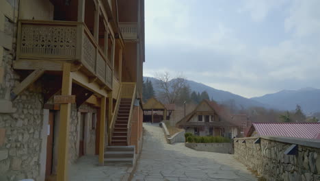 scenic alley in mountain village