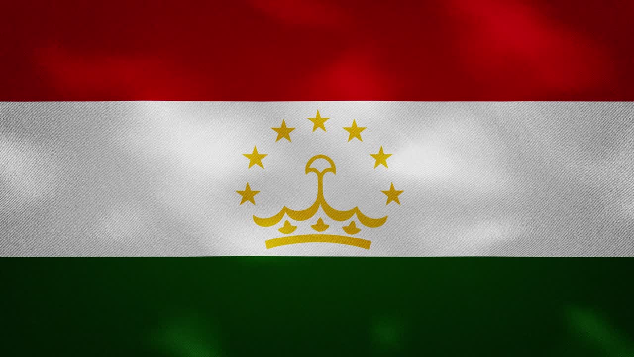 tajikistán denso tejido de la bandera ondea, bucle de fondo