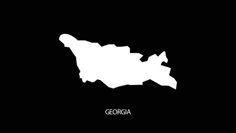 revelación digital y zoom en el mapa del país de georgia vídeo alfa con el nombre del país revelación de fondo | mapa del country de georgia y título revelación del vídeo alfa para la edición de plantilla conceptual