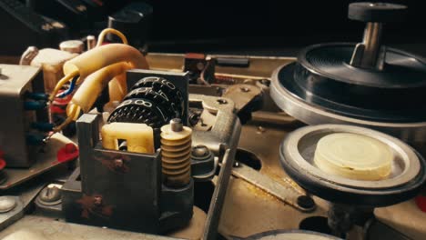 vintage electronics mechanism close-up