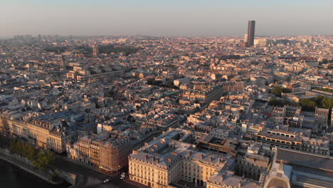 aerial view, cityscape with eiffel tower in background, paris, france