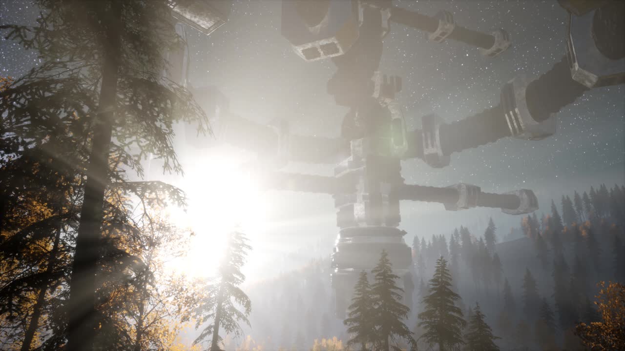 숲 위를 날아다니는 ufo