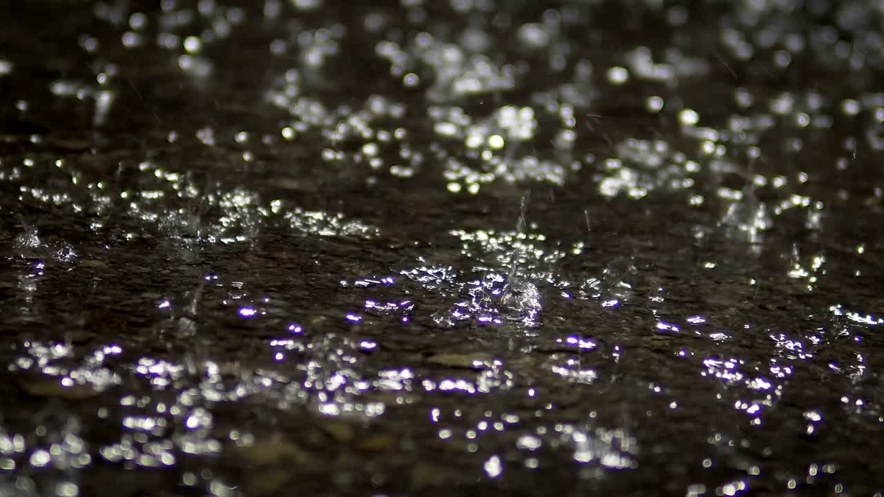 Night rain in city night, cinematic depth of field, background loop