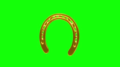 golden horseshoe rotating render 3d