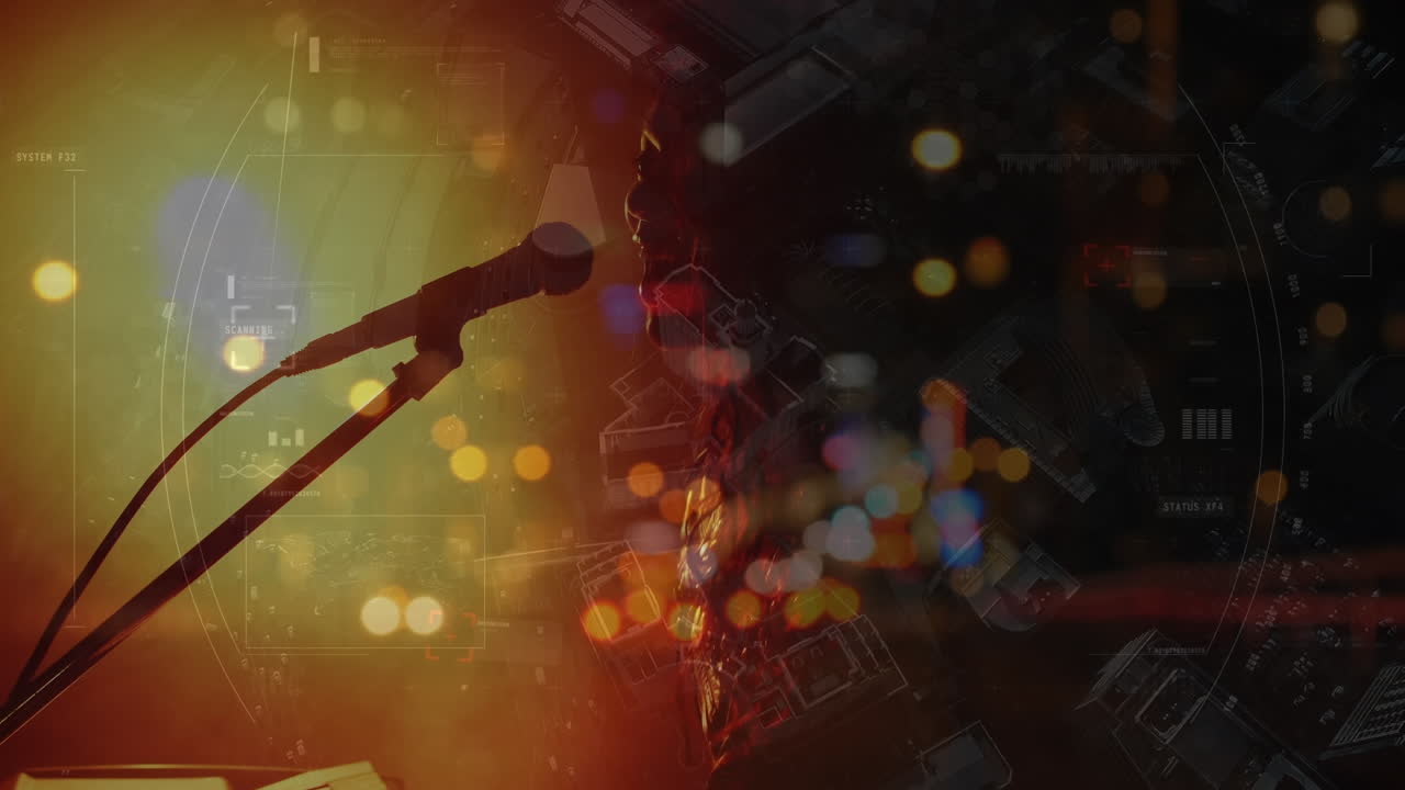 두 인종의 여성이 노래하고 피아노를 연주하는 모호한 도로 교통의 애니메이션