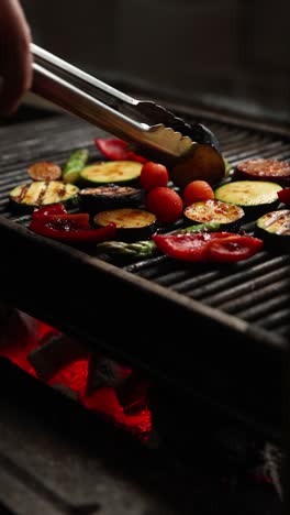 grilled vegetables on charcoal grill