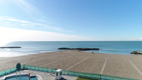 View-the-sea-from-the-beach-of-Mar-del-Plata-city