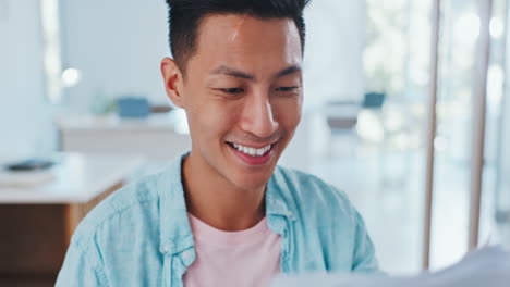 Asian-man,-smile-and-throw-documents-to-celebrate