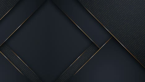 abstract luxe achtergrond. veelhoekig patroon. zwarte en gouden lijnen. naadloze lus computer gegenereerde motion graphics. video 3840x2160.
