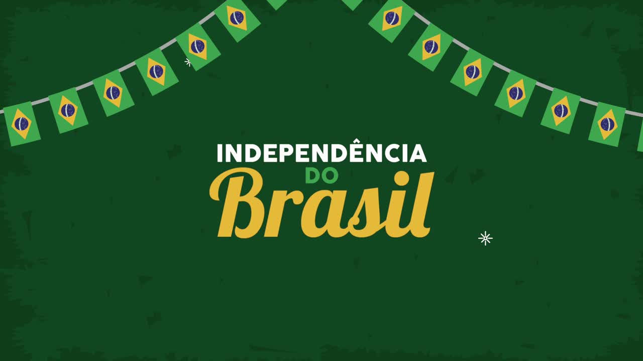 independência brasil letras com animação de guirlandas