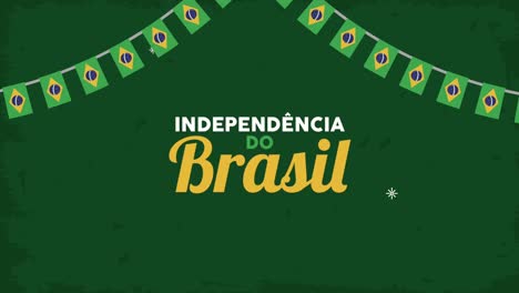 independencia brasil letras con guirnaldas animación