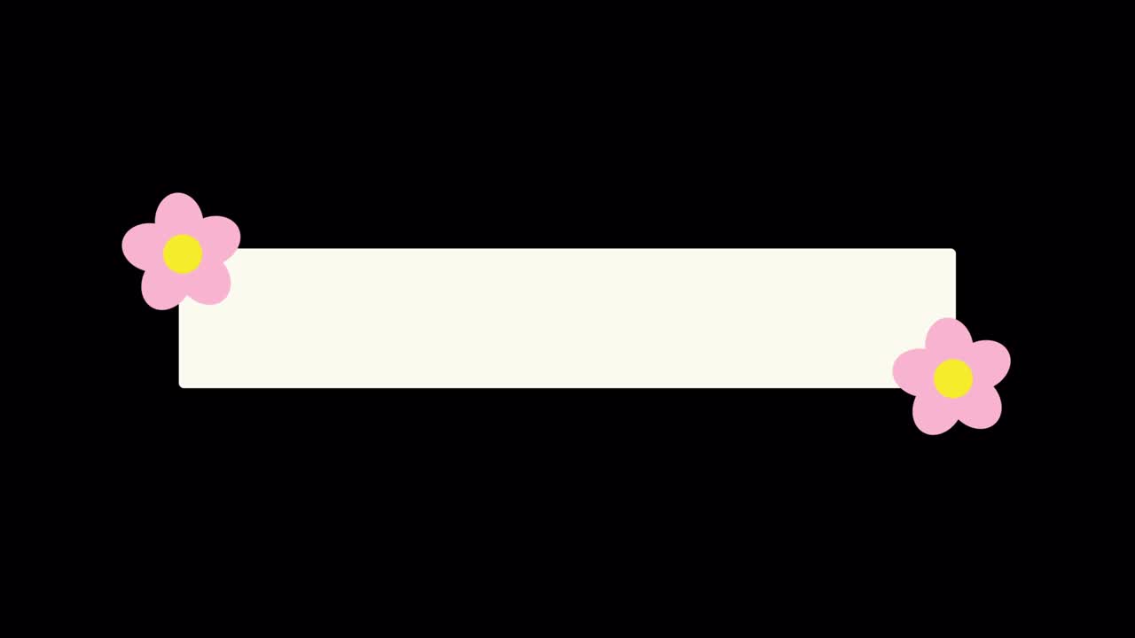 귀여운 꽃 제목 애니메이션 검은 바탕