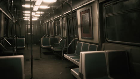 subway wagon is empty because of the coronavirus outbreak in the city